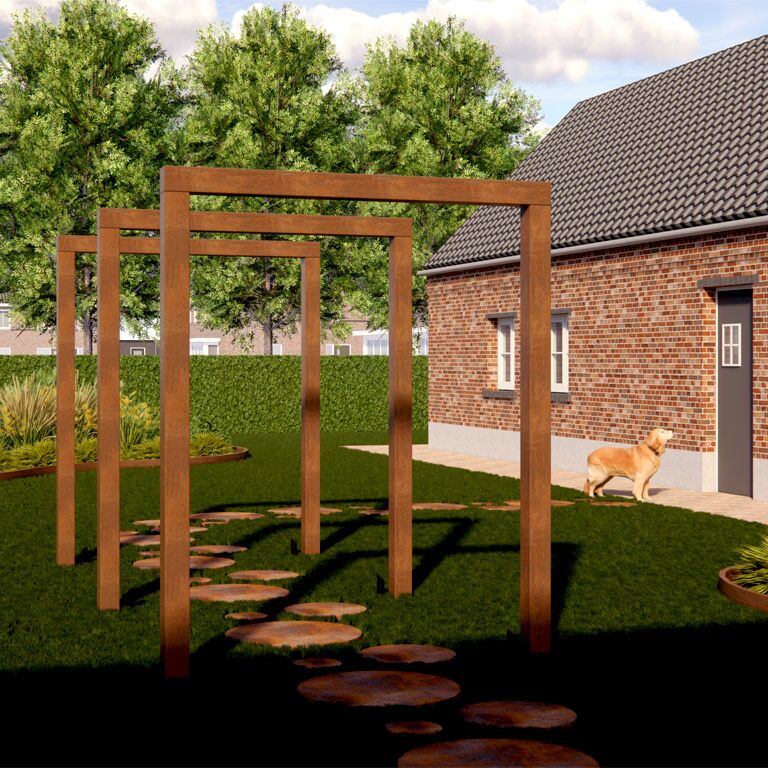 Proste pergola ze stali corten 250 cm