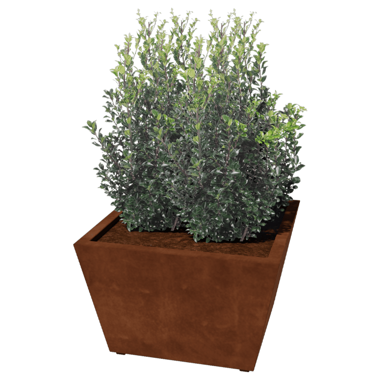 Spawana Donica ze stali corten Stożek 80 x 80 x 50 cm