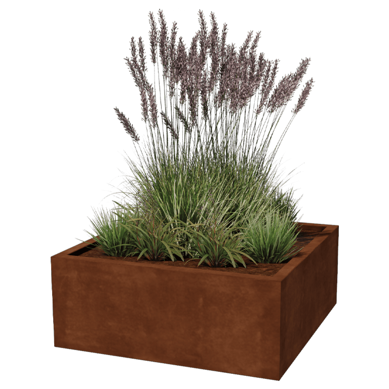 Spawana Donica ze stali corten Montana 100 x 100 x 40 cm