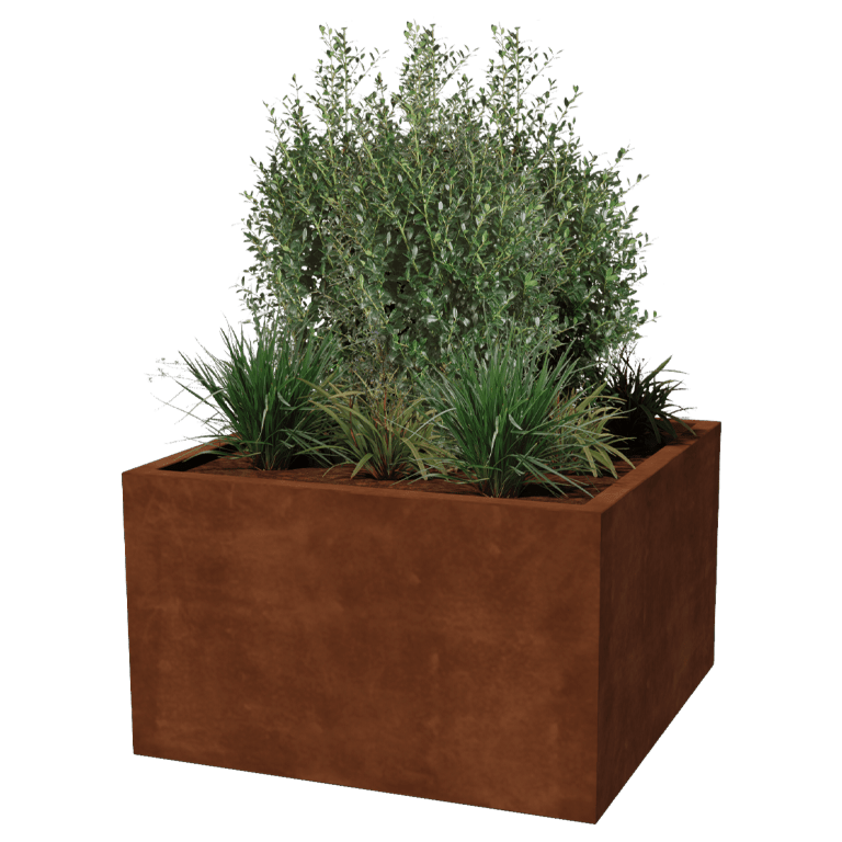 Spawana Donica ze stali corten Montana 100 x 100 x 60 cm