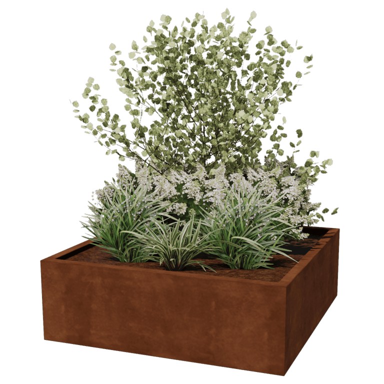 Spawana Donica ze stali corten Montana 120 x 120 x 40 cm