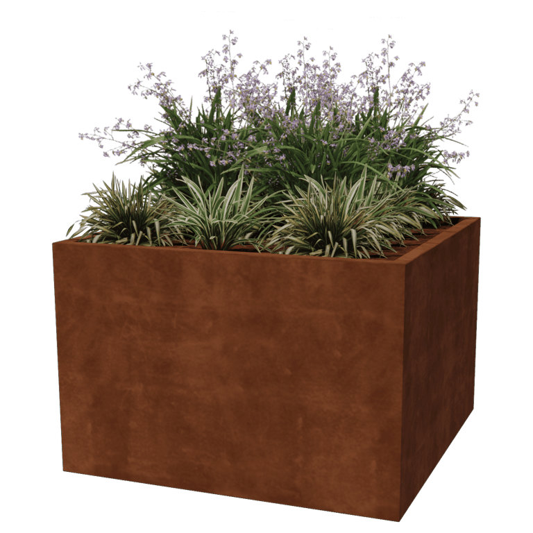 Spawana Donica ze stali corten Montana 120 x 120 x 80 cm
