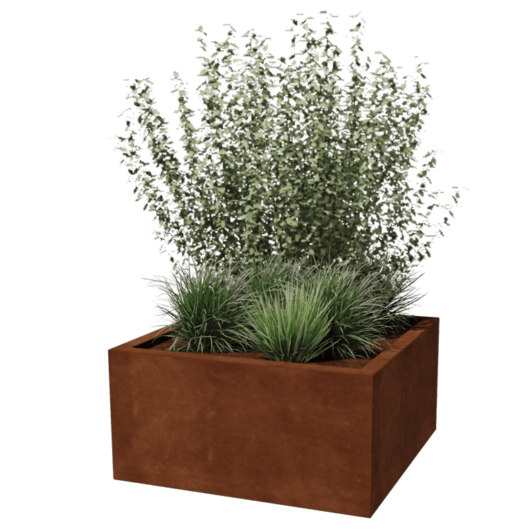 Spawana Donica ze stali corten Montana 80 x 80 x 40 cm