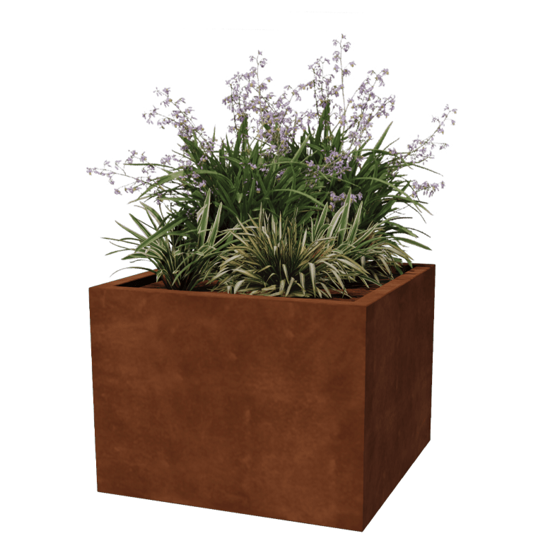 Spawana Donica ze stali corten Montana 80 x 80 x 60 cm