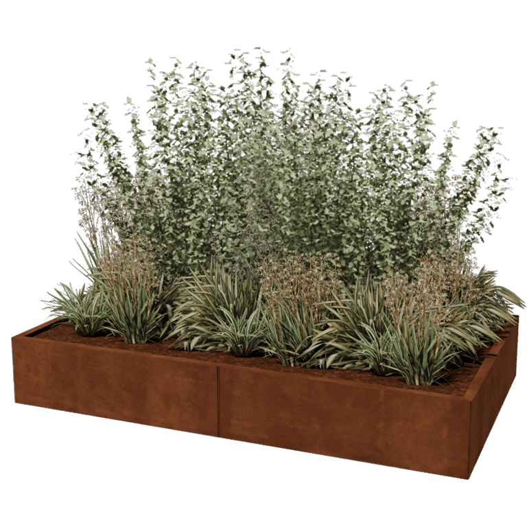 Donica ze stali corten Texas xxl 200 x 120 cm