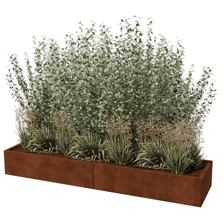 Donica ze stali corten Texas xxl 240 x 60 cm