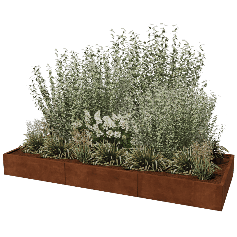 Donica ze stali corten Texas xxl 300 x 120 cm