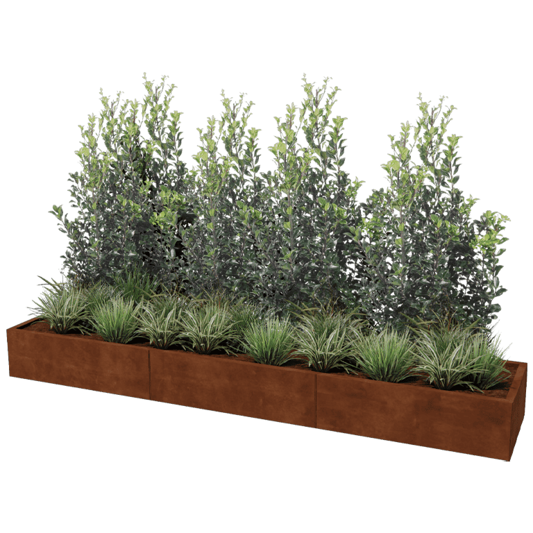 Donica ze stali corten Texas xxl 300 x 60 cm