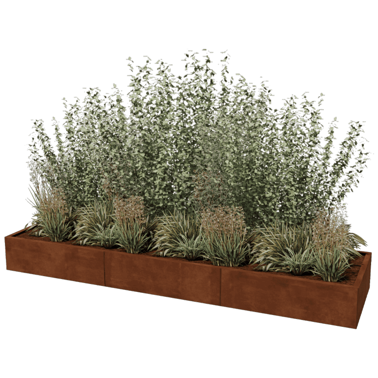 Donica ze stali corten Texas xxl 300 x 80 cm