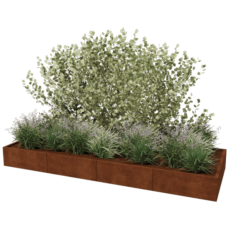 Donica ze stali corten Texas xxl 320 x 120 cm
