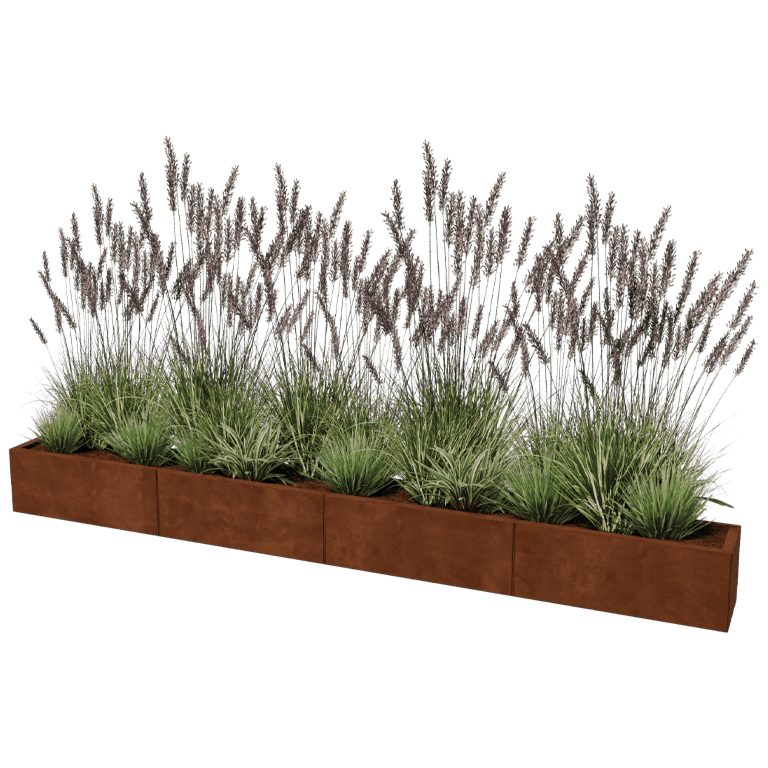 Donica ze stali corten Texas xxl 320 x 30 cm