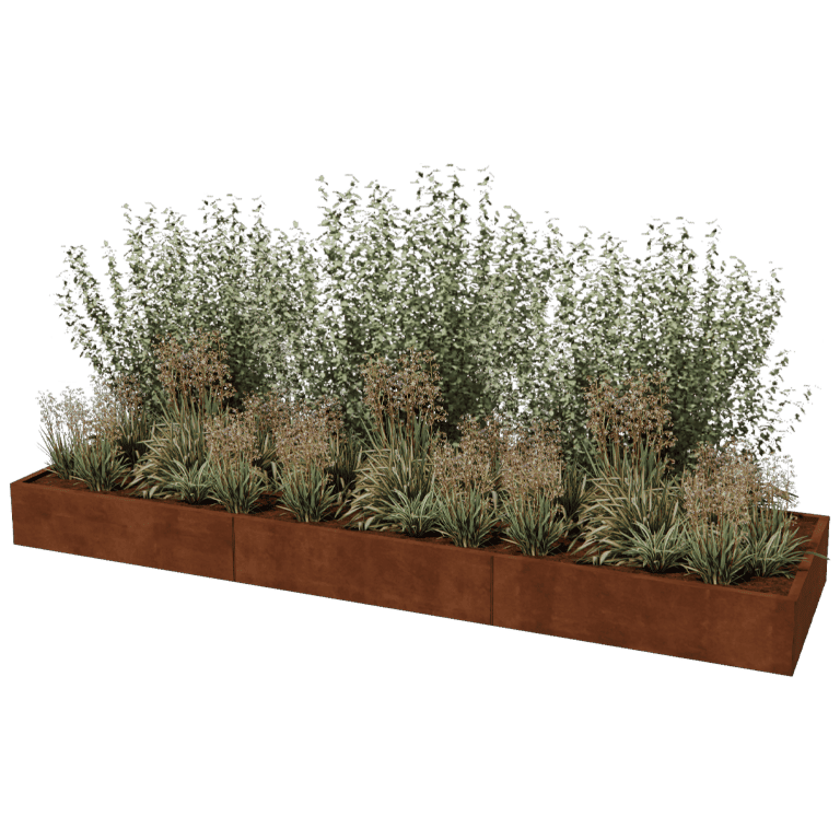 Donica ze stali corten Texas xxl 360 x 100 cm