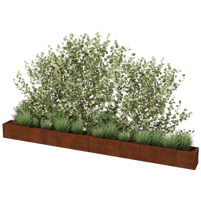 Donica ze stali corten Texas xxl 400 x 30 cm