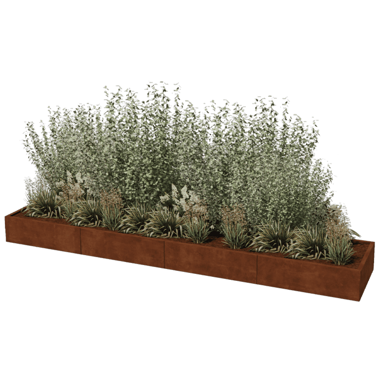 Donica ze stali corten Texas xxl 400 x 80 cm