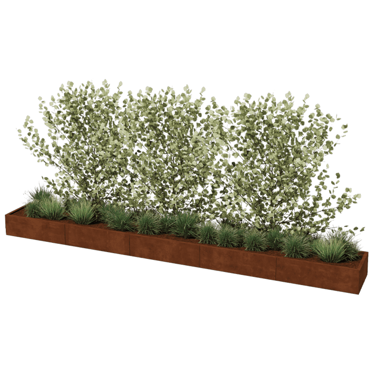Donica ze stali corten Texas xxl 500 x 60 cm