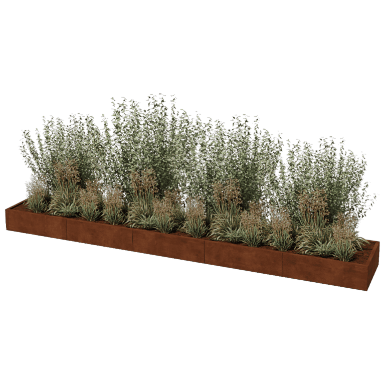 Donica ze stali corten Texas xxl 500 x 80 cm