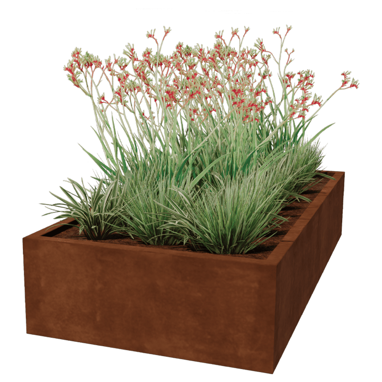 Spawana Donica ze stali corten Montana 200 x 100 x 40 cm