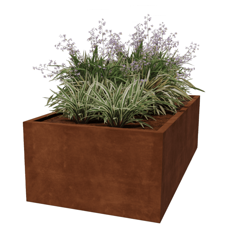 Spawana Donica ze stali corten Montana 200 x 100 x 60 cm