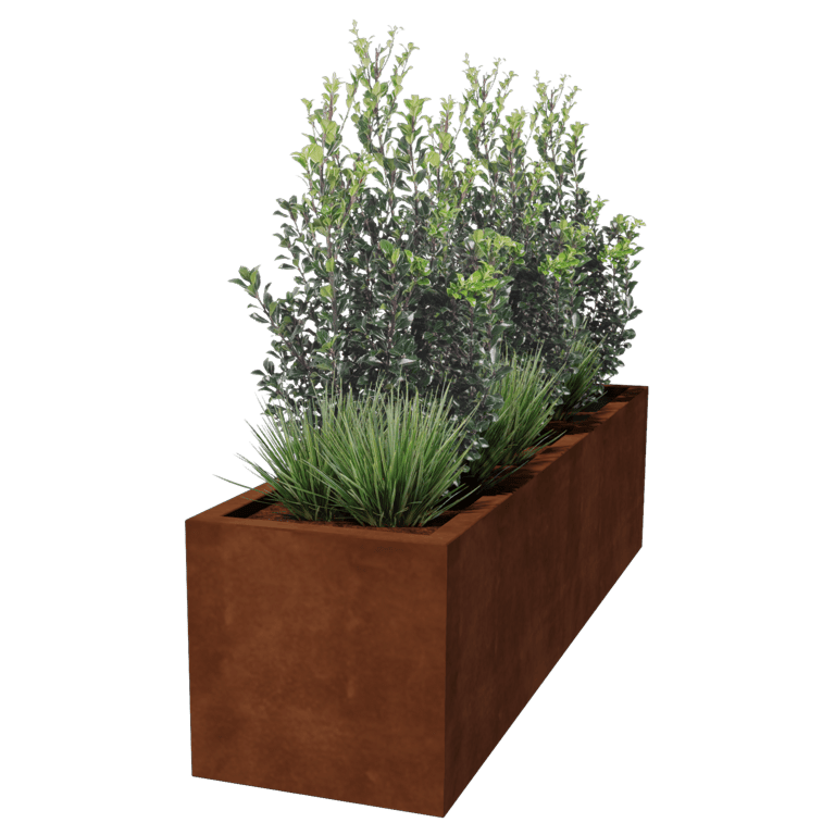 Spawana Donica ze stali corten Montana 200 x 50 x 50 cm