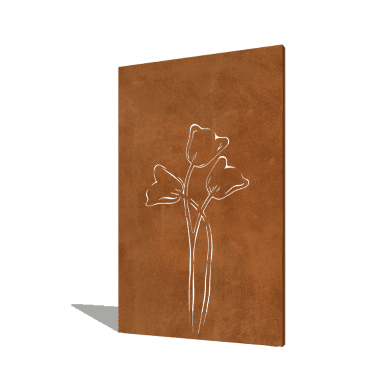 Tulipan symetryczne stal kortenowska 120 x 6 x 190 cm