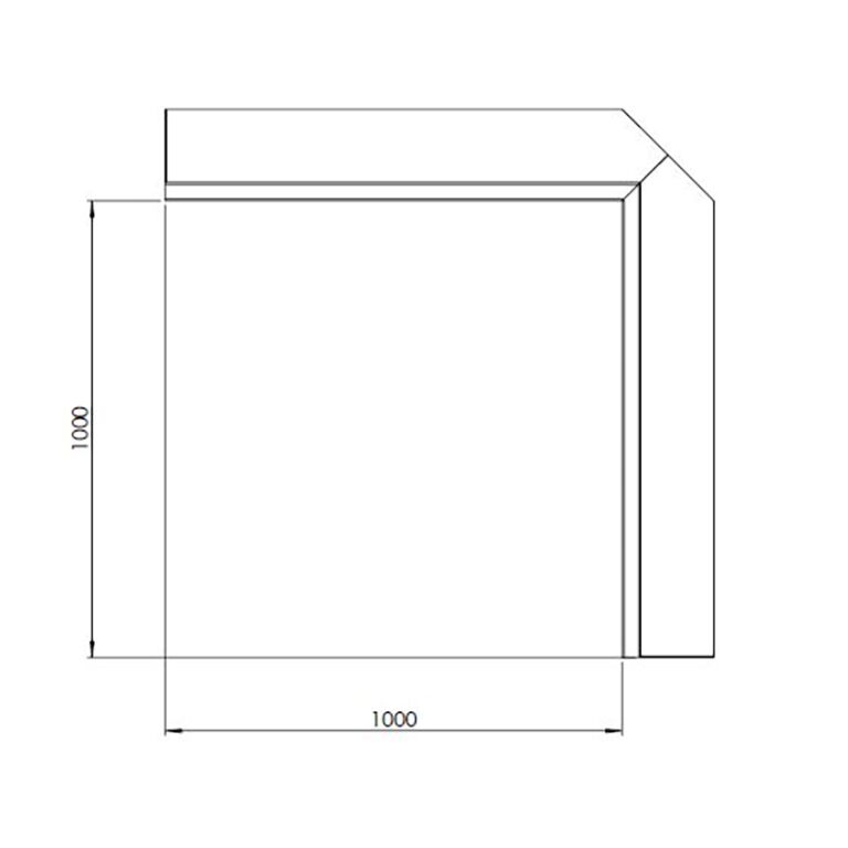 Narożnik wewnętrzny ściany oporowej ze stali corten 100 x 100 cm (wysokość 30 cm)