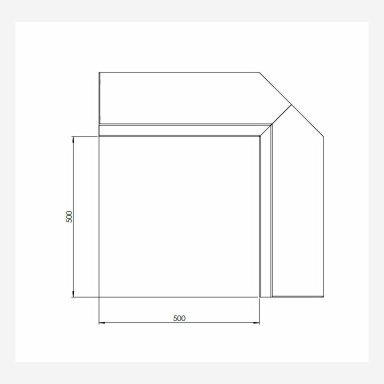 Narożnik wewnętrzny ściany oporowej ze stali corten 50 x 50 cm (wysokość 50 cm)