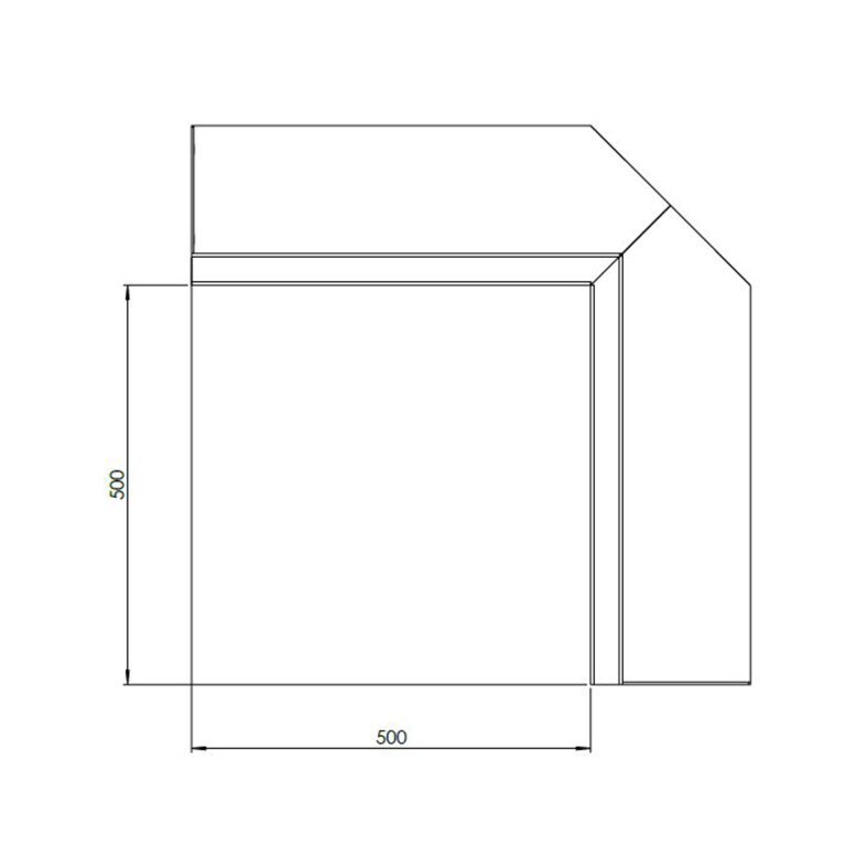 Narożnik wewnętrzny ściany oporowej ze stali corten 50 x 50 cm (wysokość 40 cm)