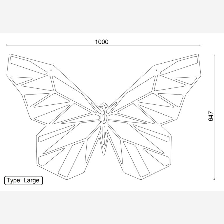 Motyl Metalowa dekoracja ścienna 2.0