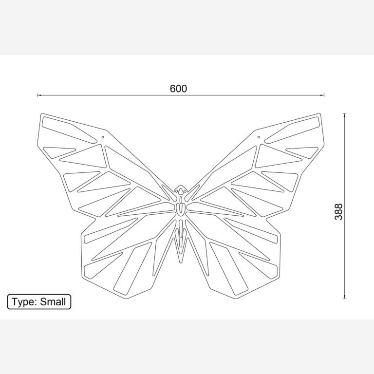 Motyl Metalowa dekoracja ścienna 2.0