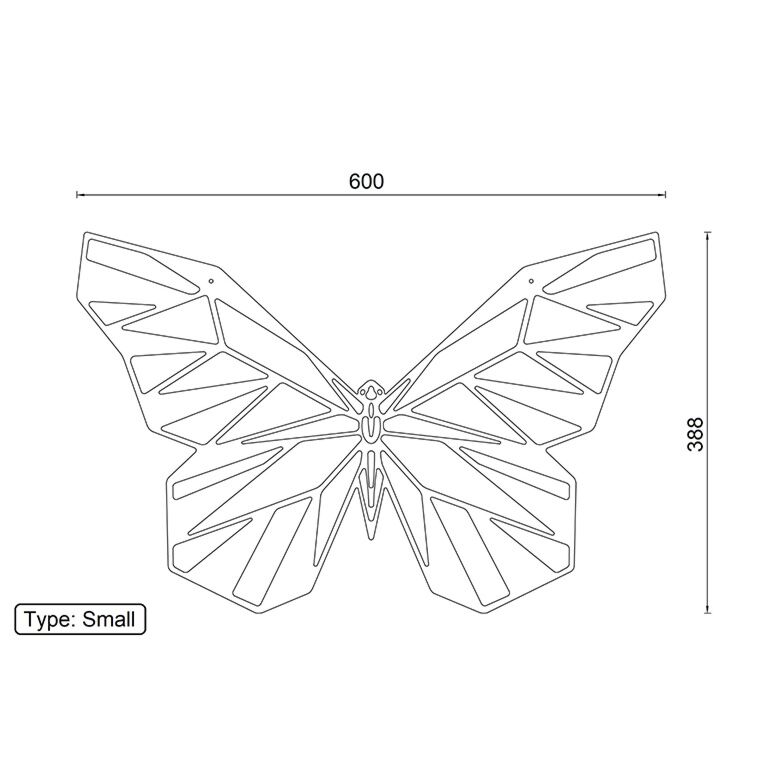 Motyl Metalowa dekoracja ścienna 2.0