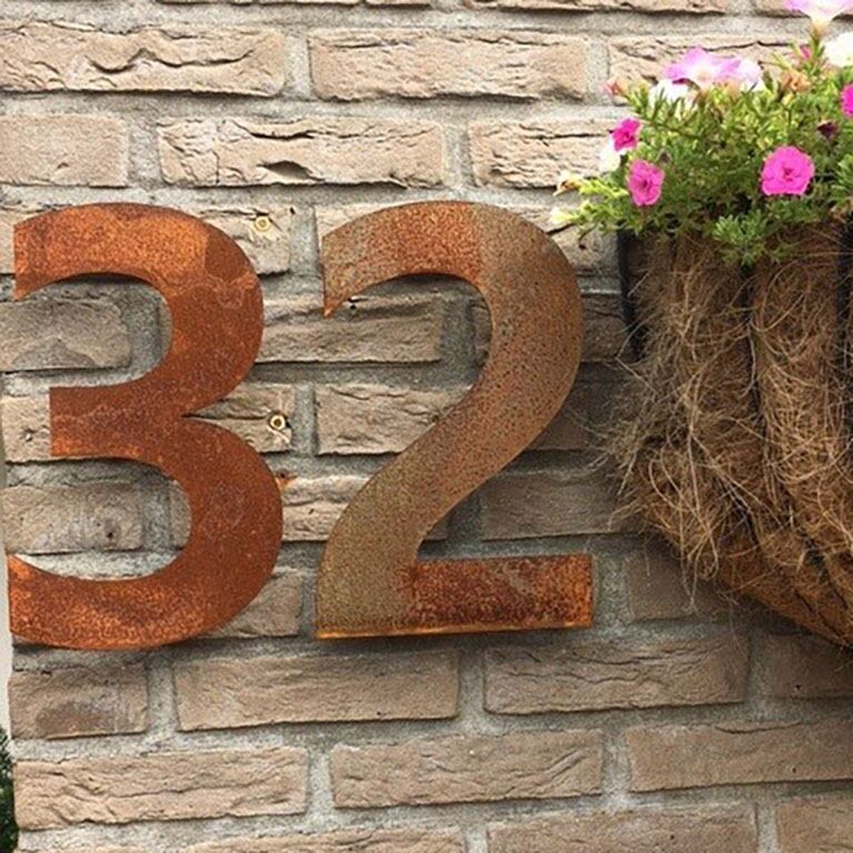 Numer domu ze stali corten 2 - 50 cm