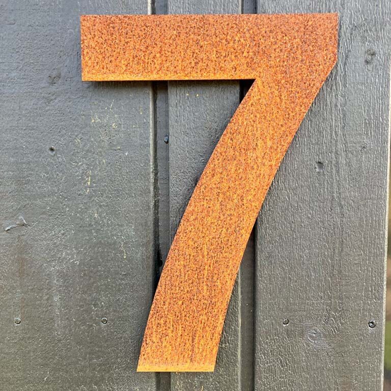 Numer domu ze stali corten 7 - 30 cm