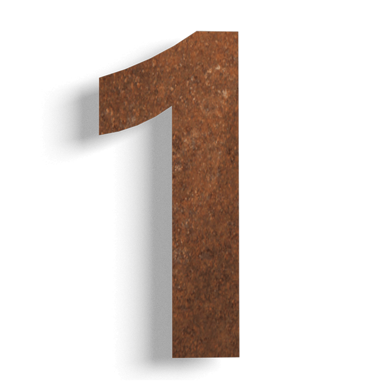 Numer domu ze stali corten 1 - 15 cm