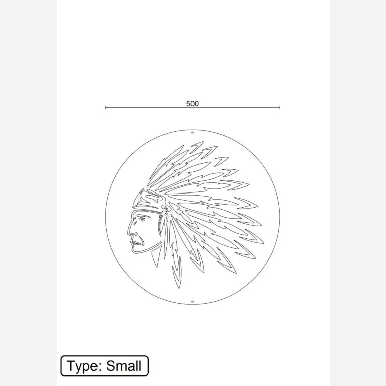Metalowa dekoracja ścienna Indianin