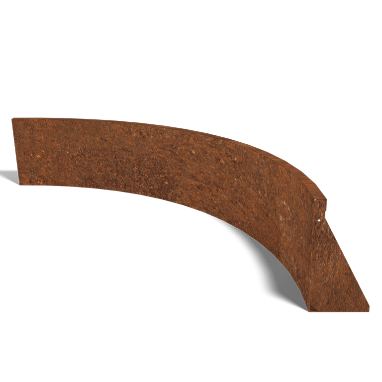 Łuk wewnętrzny ściany oporowej ze stali corten 150 x 150 cm (wysokość 40 cm)
