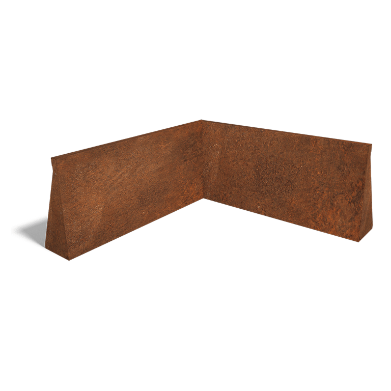 Narożnik wewnętrzny ściany oporowej ze stali corten 100 x 100 cm (wysokość 50 cm)