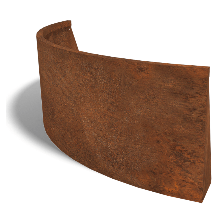 Łuk zewnętrzny ściany oporowej ze stali corten 150 x 150 cm (wysokość 60 cm)