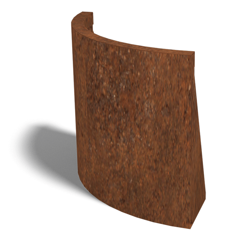 Łuk zewnętrzny ściany oporowej ze stali corten 50 x 50 cm (wysokość 50 cm)