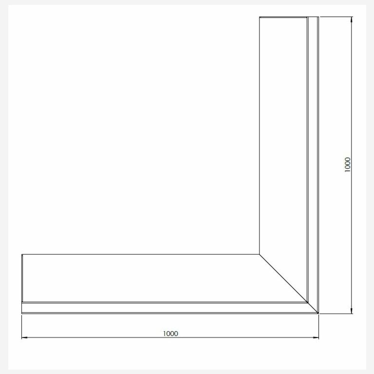 Narożnik zewnętrzny ściany oporowej ze stali corten 100 x 100 cm (wysokość 50 cm)