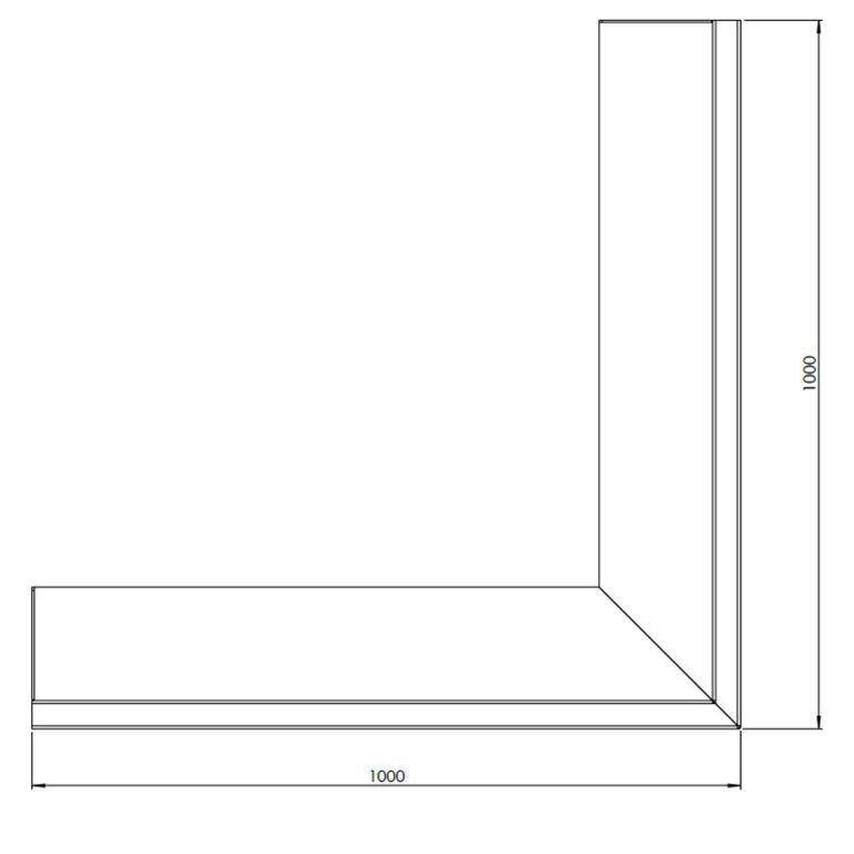 Narożnik zewnętrzny ściany oporowej ze stali corten 100 x 100 cm (wysokość 40 cm)