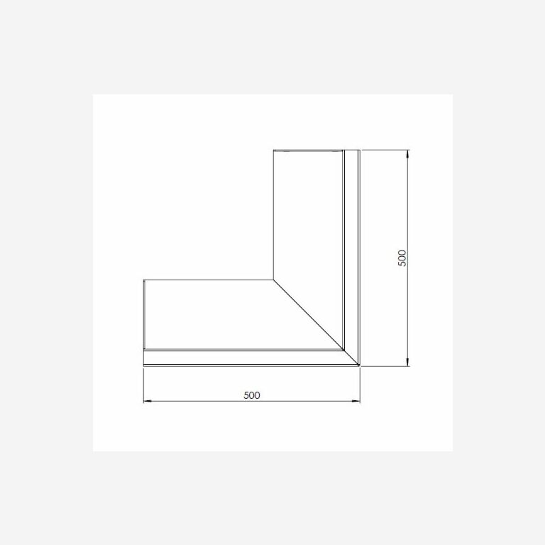Narożnik zewnętrzny ściany oporowej ze stali corten 50 x 50 cm (wysokość 50 cm)