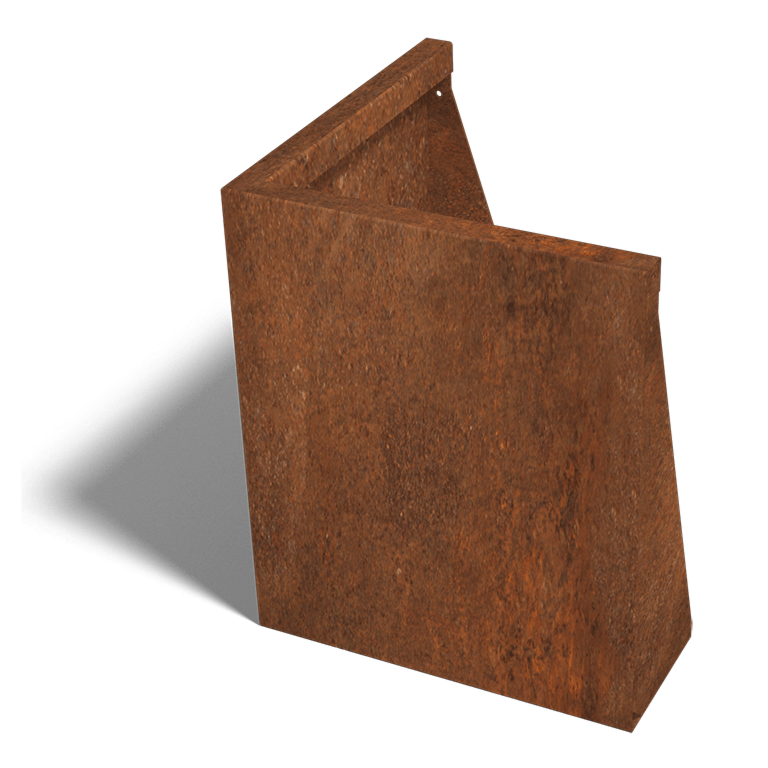 Ściana oporowa narożnik zewnętrzny stal corten 50 x 50 cm (wysokość 60 cm)
