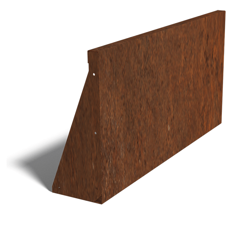 Prosta ściana oporowa ze stali corten 100 cm (wysokość 50 cm)