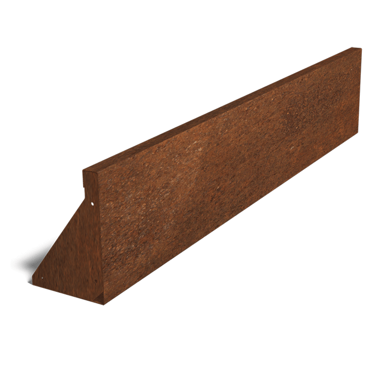Prosta ściana oporowa ze stali corten 150 cm (wysokość 30 cm)