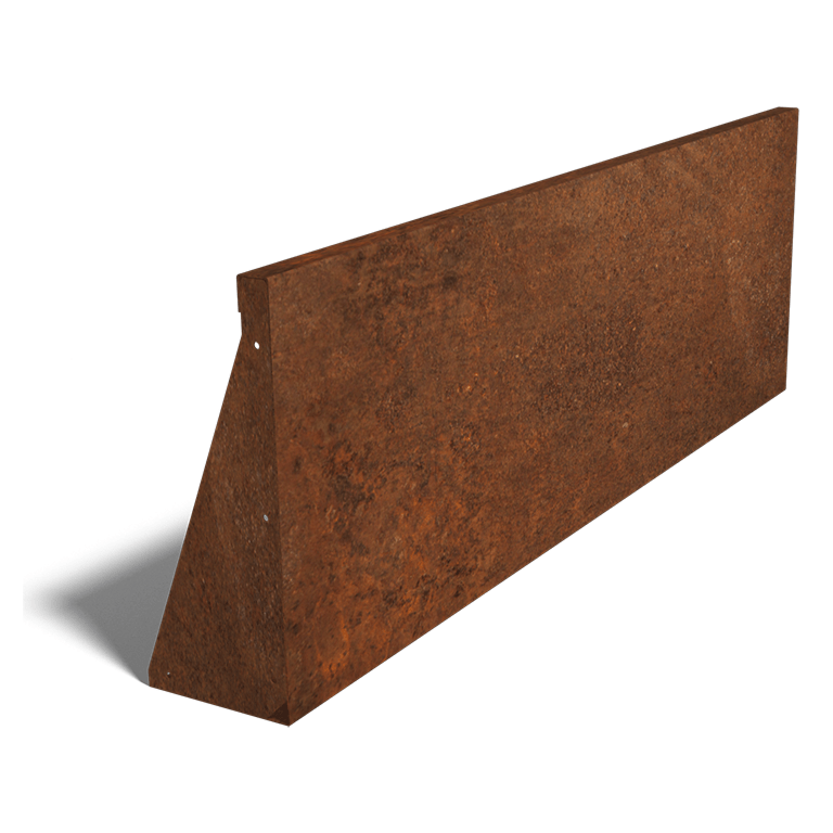 Prosta ściana oporowa ze stali corten 150 cm (wysokość 50 cm)