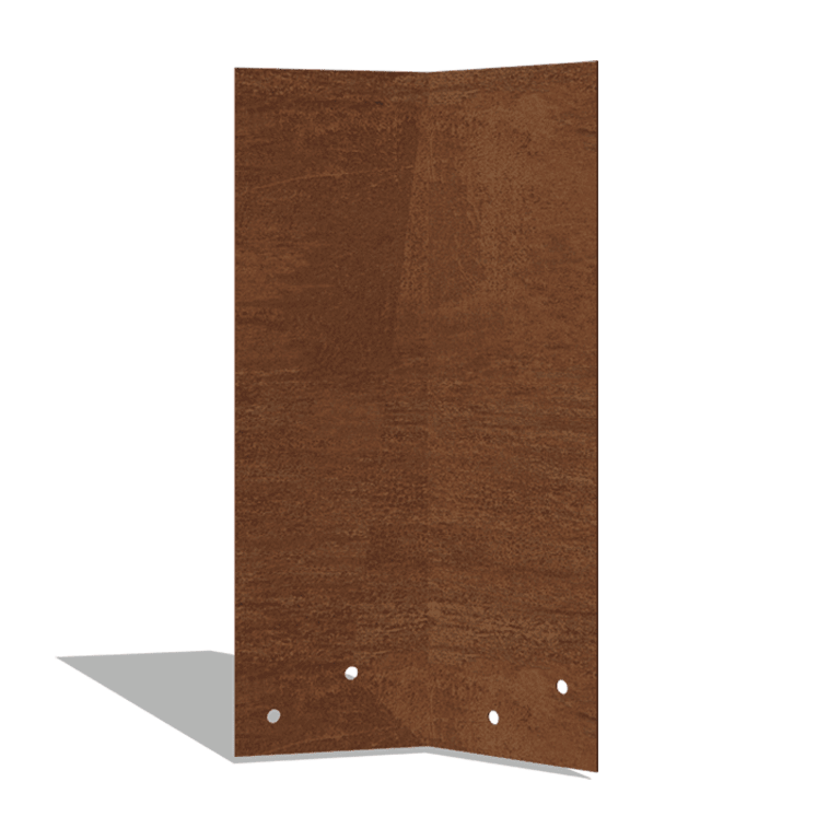 Płyta łącząca stal corten 45º wysokości 34 - 37,5 cm