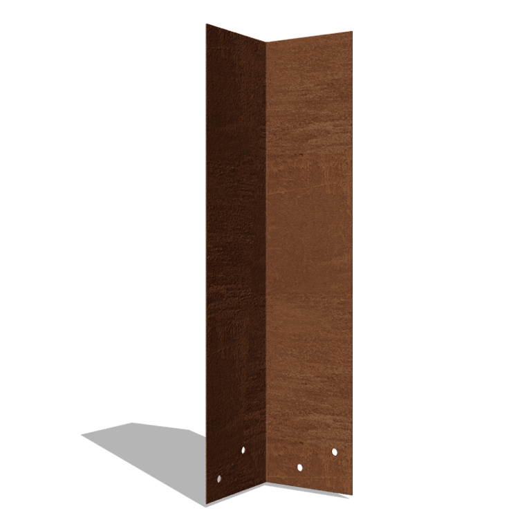 Płyta łącząca stal kortenowska 90º wysokości XL 45 cm