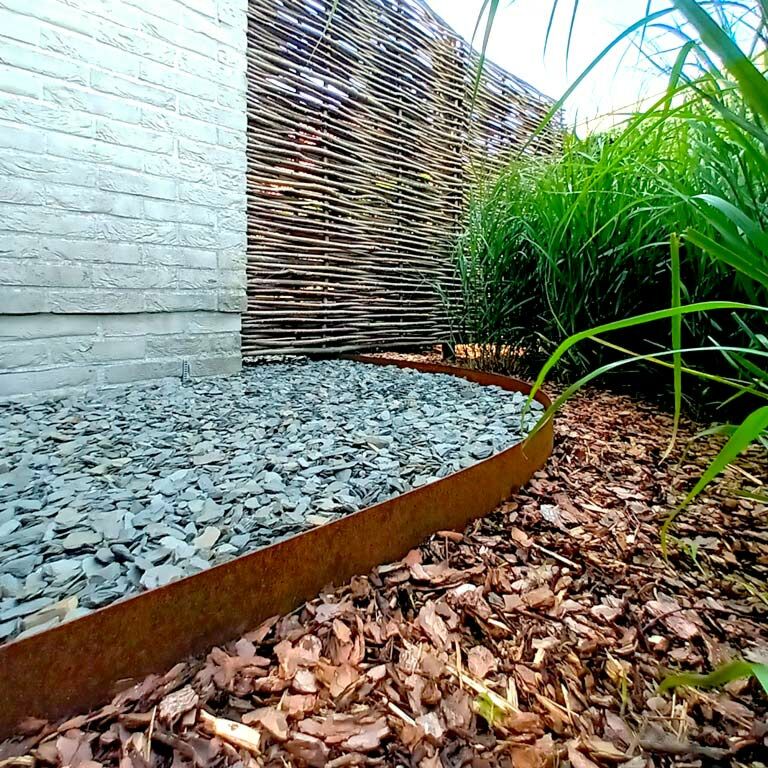 Proste obrzeże ze stali corten 15 cm (długość 150 cm)