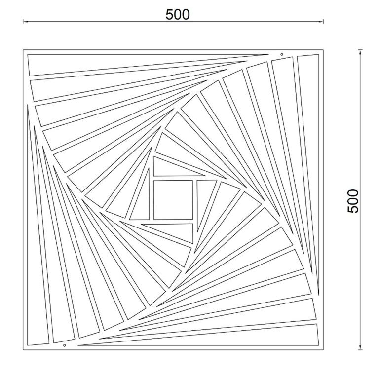 Kształty geometryczne Metalowa dekoracja ścienna 3.0
