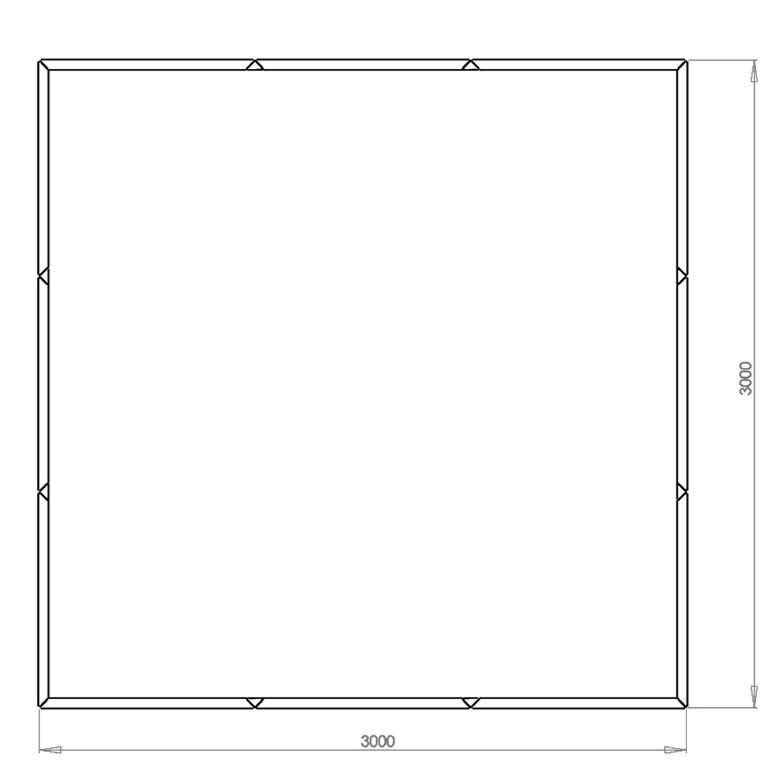 Donica stal malowana proszkowo Miami xxl 300 x 300 cm